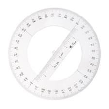 Protractor Full Circle Plastic, 20 Cm, Transparent
