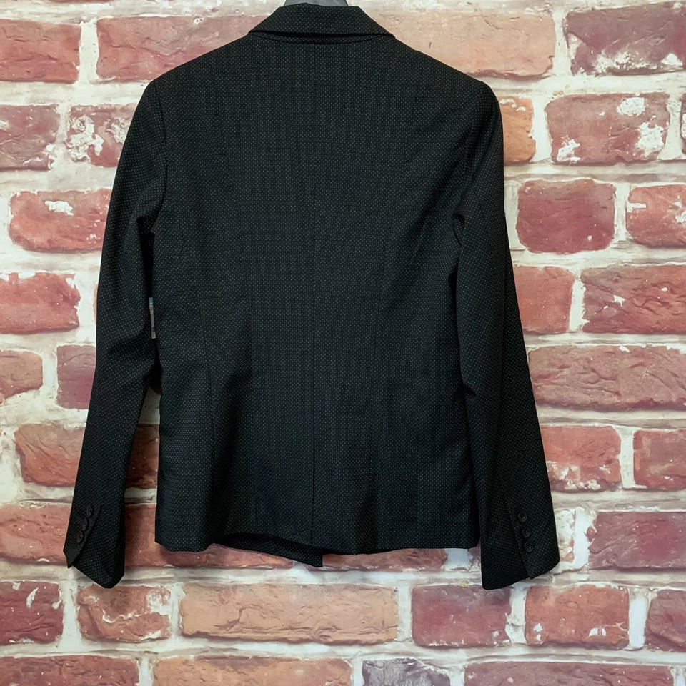 Sears Simply Styled Blazer Womens Black White Polka Dot Jacket Ladies - Image 3 of 4