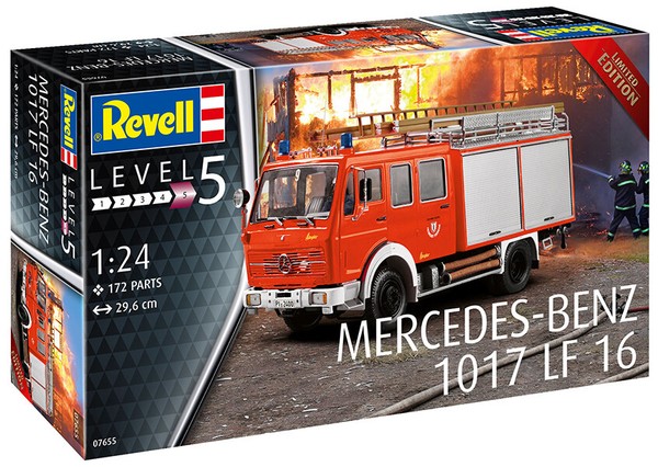 Mercedes Benz 1017 Lf 16 Lkw Feuerwehr Truck 1:24 Kunststoff Modell Kit Revell-image