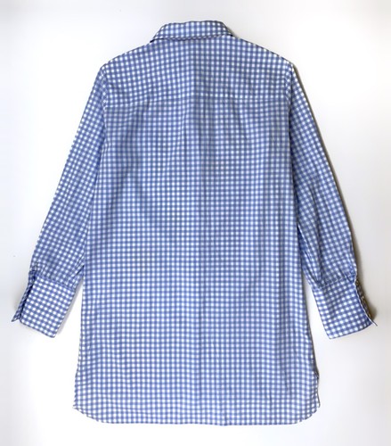 Ermanno Scervino Blouse Women's Long Shirt Blue Check Beaded Embroidery - Picture 12 of 16