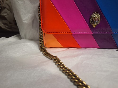 Kurt Geiger Kensington Rainbow Wallet On Chain Small Leather Crossbody Bag - Picture 2 of 8