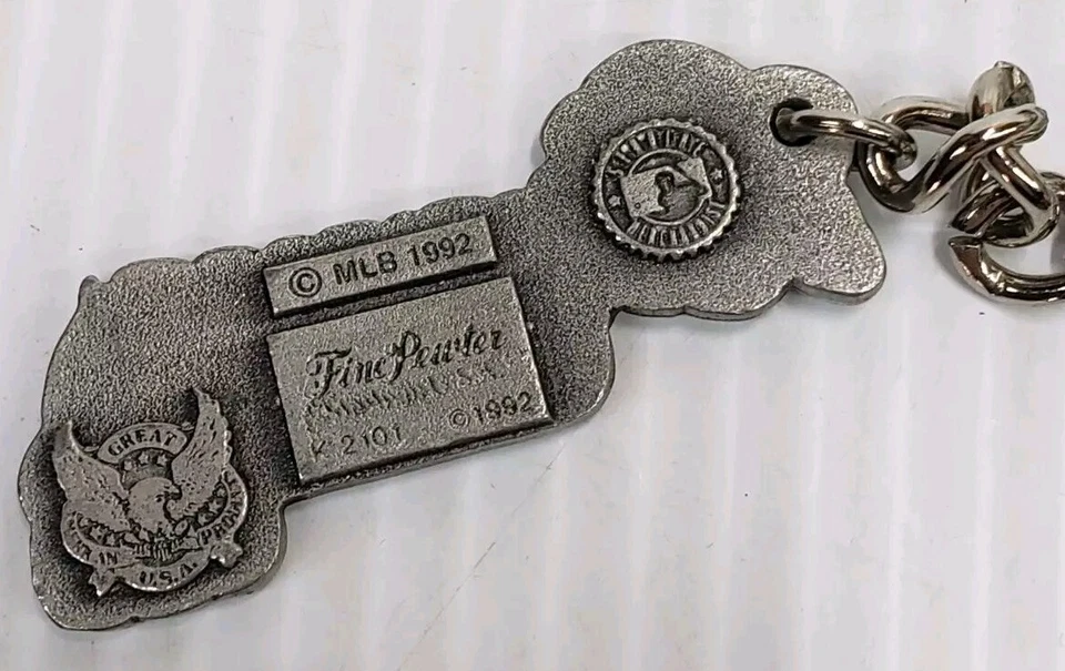 Vintage Atlanta Braves Authentic MLB Pewter Keychain 1992 Keyring Made In USA - Image 2 of 4