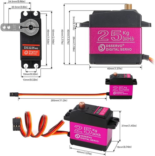 8pcs Servo Digital Metall 180° Getriebe Lenkservo 25kg für RC Auto Hubschrauber - Bild 6 von 7