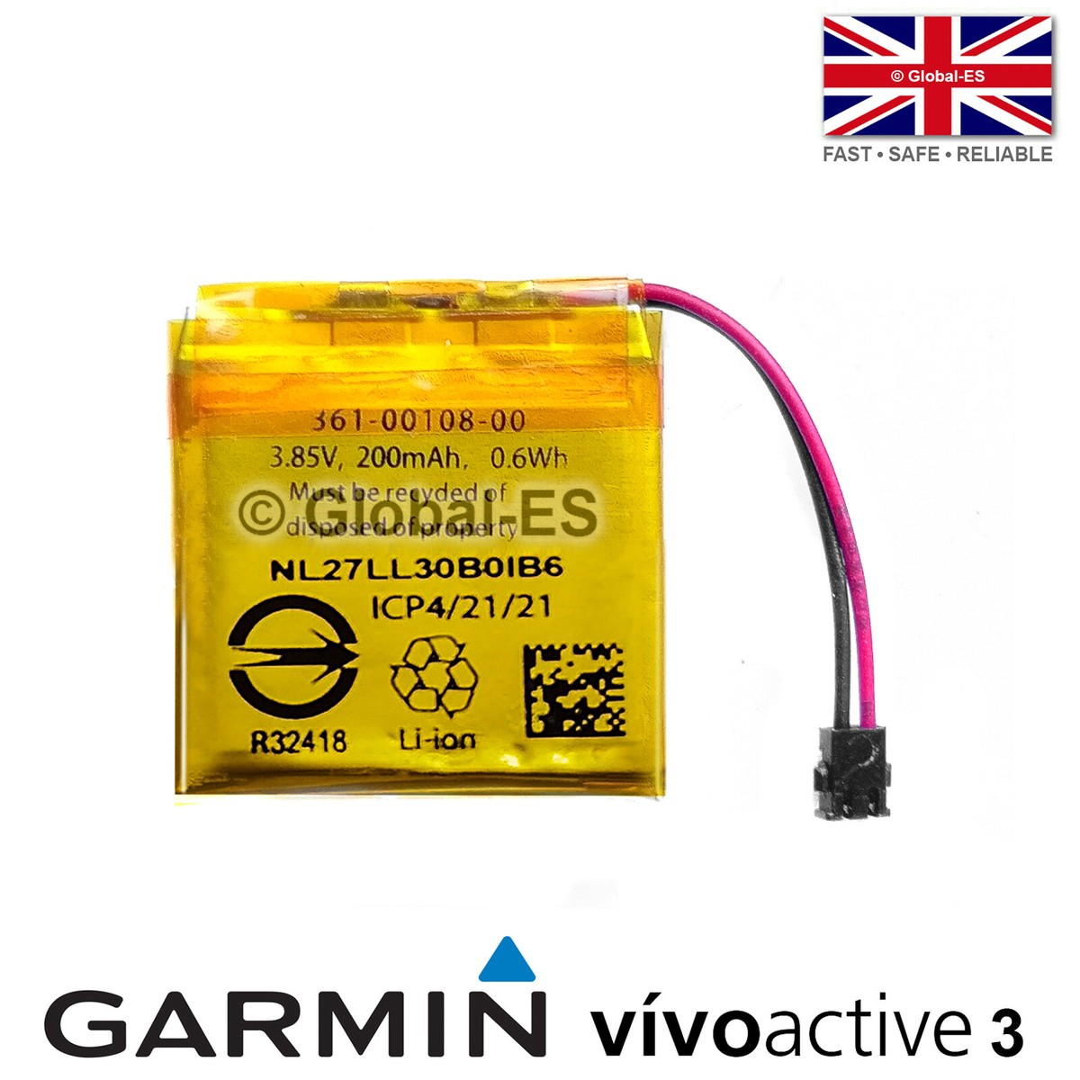 GARMIN Vivoactive 361-00108-00 Battery 200mAh