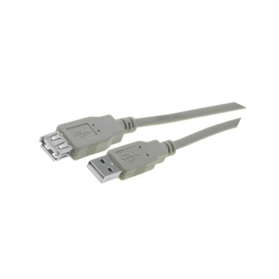 CU202-050-PB Kabel USB 2.0 USB A-Buchse,USB A-Stecker vernickelt 5m grau VCOM
