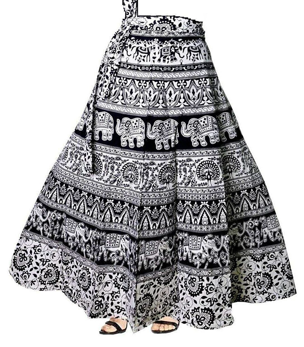 Indian Skirt Wrap Around Rapron Printed Cotton Long Skirt Women