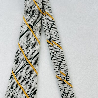 VINTAGE Christian Dior Tie Adult Gray Black Gold Logo Neck  display picture 1