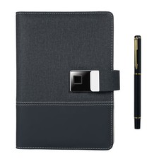 Leather Notebook with Fingerprint Lock and 16GB High- USB Drive O7A0