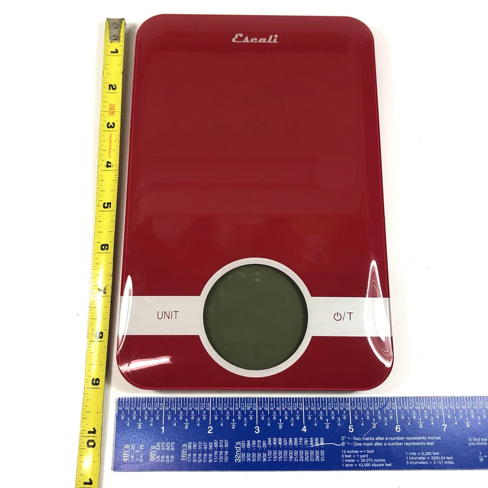 Escala de mesa con pantalla digital retroiluminada azul Escali Ciro C115W capacidad 11 lb rojo Foto 3 de 3