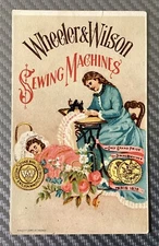 Victorian Trade Card, WHEELER & WILSON SEWING MACHINES, Mother Sewing