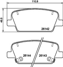 Set pastiglie freno posteriori HELLA 8DB 355 040-081, freno a disco per HYUNDAI