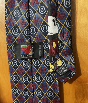 Mickey Mouse Men Neck Tie Mickey Unlimited Vintage Red | eBay