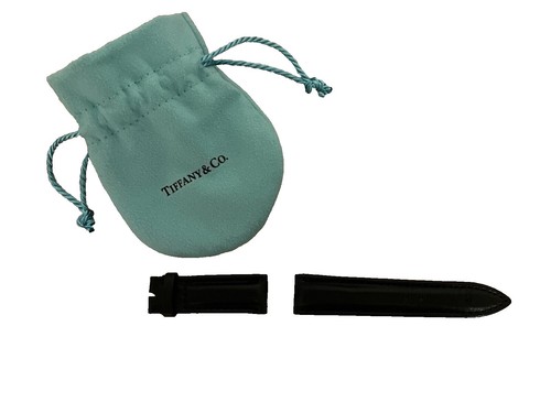 Tiffany & Co 22mm x 18mm Black Leather Watch Strap Band New