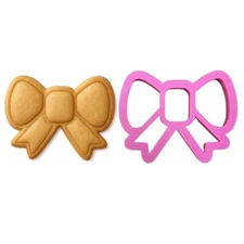 Mighty Gadget Classic Hair Bow Cookie Cutter - 4x3” Pink Ribbon Design