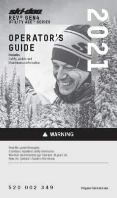 Ski-Doo Owners Manual Book REV GEN4 UTILITY ACE 2021 Skandic SWT 900 ACE