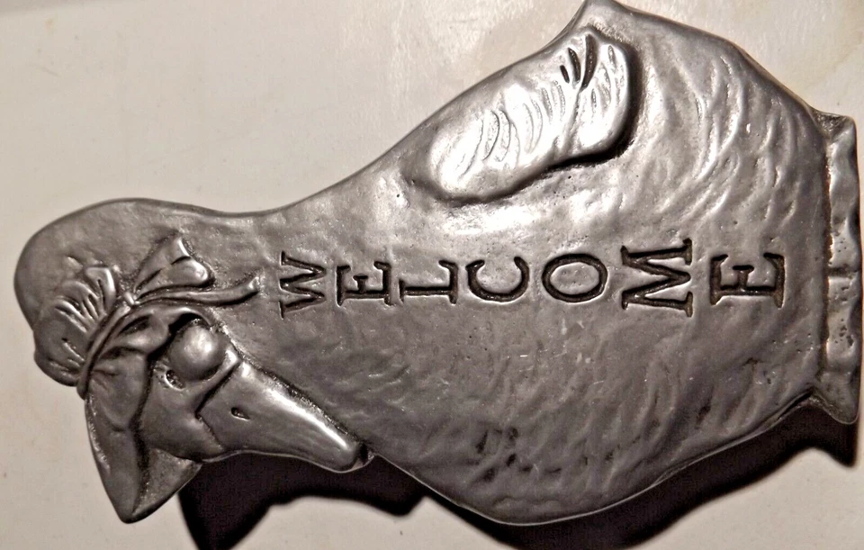 7" X 4" Carson Peltre Bienvenido Madre Ganso. Llamador de puerta de lujo con capó Foto 4 de 4