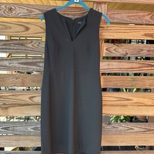 Ann Taylor Black V-neck Sleeveless Sheath Dress Career Size 4 Office Wear