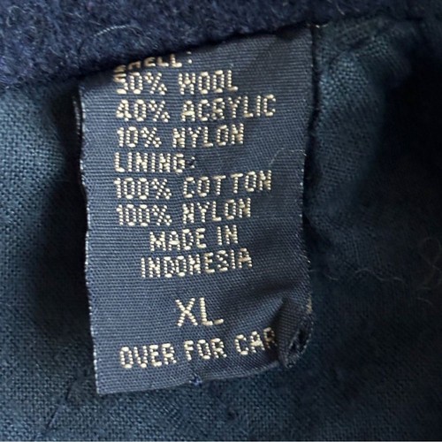 Vtg Y2K Abercrombie Quilted Navy Wool Peacoat Jacket Womens XL Blue Short Coat - Picture 15 of 16