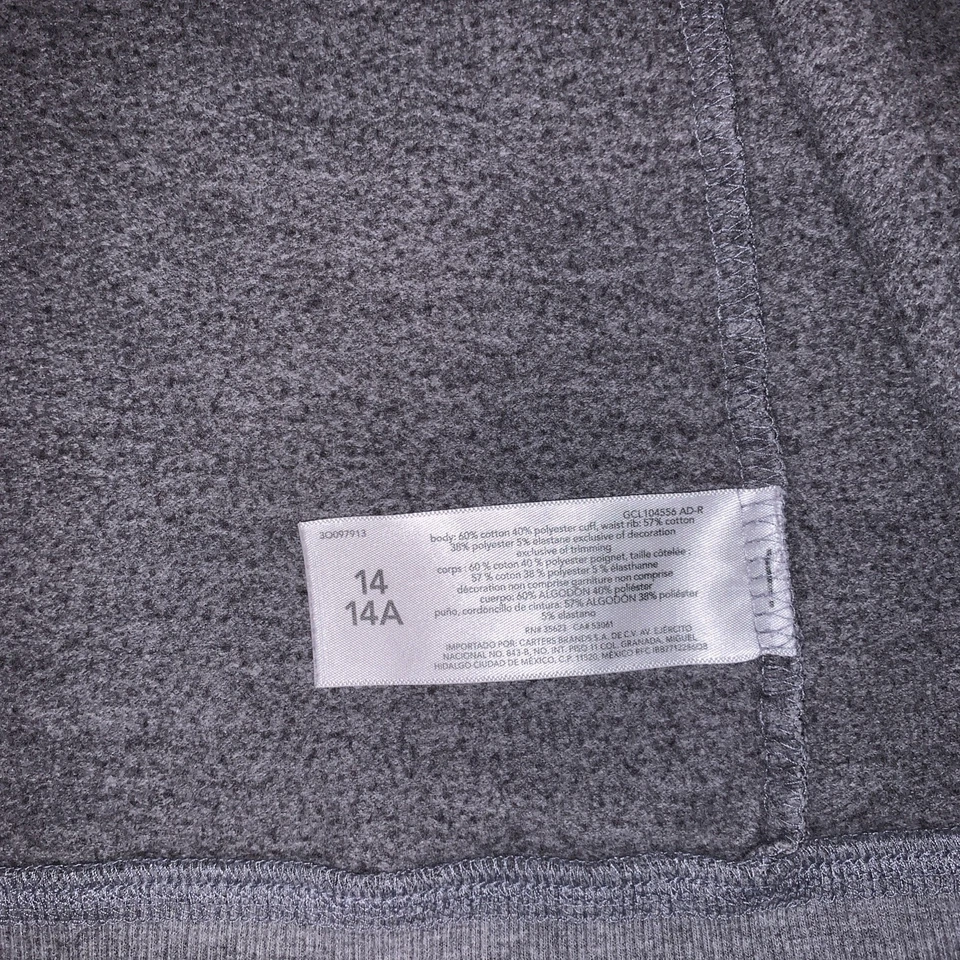 OshKosh B’gosh Gray Sweatshirt Full Zip Hoodie Size 14/14A  - Image 4 of 4