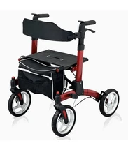 Rollator Walker For Seniors Lightweight Foldable 10" Solid Wheels 300 Lbs