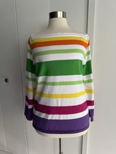 Vintage 90  s Ralph Lauren Boat Neck Colorful Striped Sweater Y2K