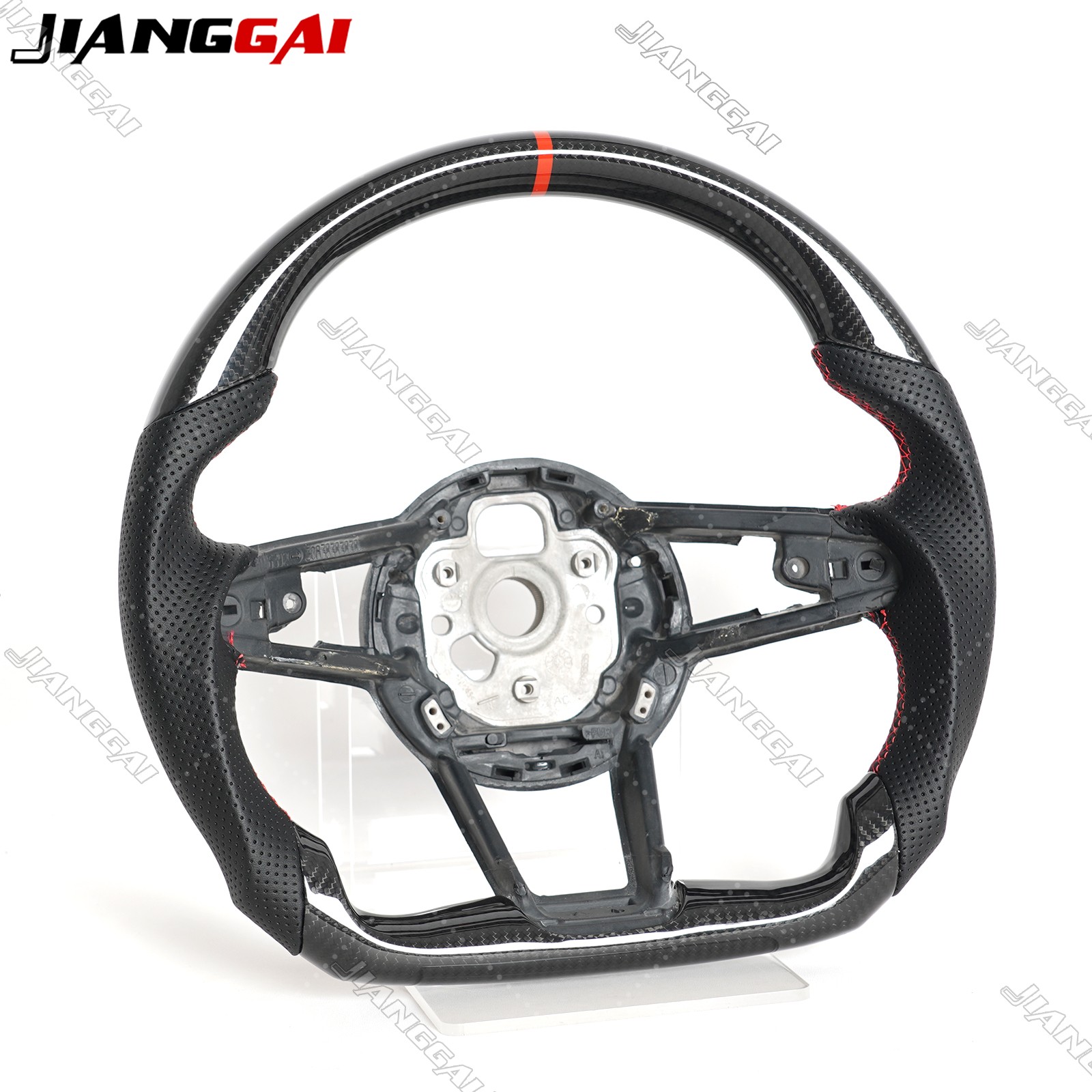 Real Carbon Fiber Perforated Leather Steering Wheel Fit Audi R8 TTRS TT 16-23