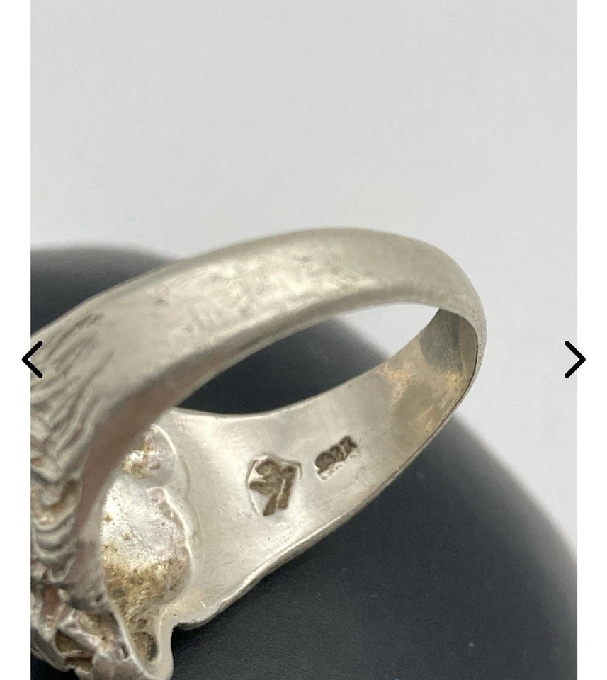 Gorgeous 925 Silver Ring. Lion Head Design. Size 10. Marker. Designer name - Image 4 of 4