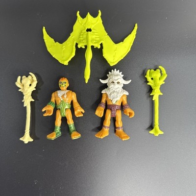 Fisher Price Imaginext Ultra T-Rex Caveman Warrior Figures Lot of 3 & Weapons