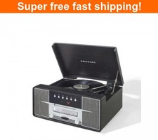 Crosley CR7016A Rhapsody 3-Speed Turntable AM/FM Radio CD Player - Black -NEW
