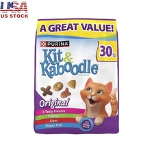 Dry Cat Food Chicken Liver Turkey Ocean Fish Kibble Balanced Nutrition 30lb New 1.10 per gallon