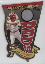 2003 Fleer Fall Classic Pennant Aggression Memorabilia /100 Johnny Bench HOF 7xr
