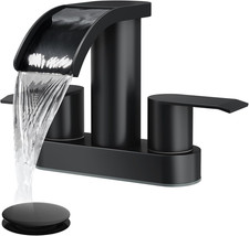 4 Inch Centerset Waterfall Bathroom Sink Faucet Deck Mount 2 Handle Basin Faucet