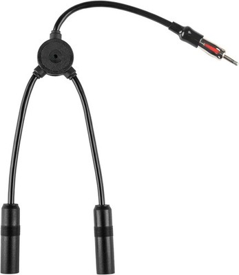 Car Antenna Splitter Cable 2 in 1 Out, DIN Male to 2 Female, Universal AM FM Rad