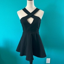 Lulus Cross Over Backless Black Dress Little Black Dress Cocktail Party Size XS
