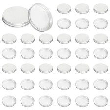 67mm Metal Round Screw Lids, 54 Pcs Aluminum Mason Jar Lids, Silver Tone