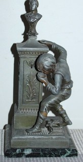 Antique CHARLES GEORGES FERVILLE SUAN French STATUE Spelter LAMP BASE