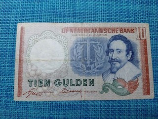 🇳🇱 Netherlands 10 Gulden 1953 P 85 Banknotes 080826 21