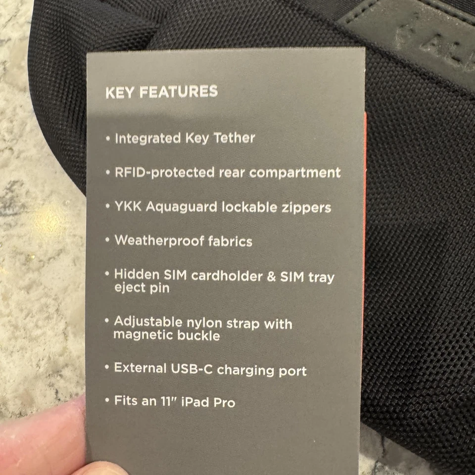 Alpaka Bravo X Sling V2 6L Black Crossbody Bag RFID USB-C 11" IPad Travel - Image 3 of 4