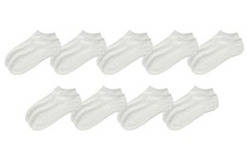 Jefferies L21403 Kids White Seamless Sport Low Cut 9 Pair Socks Size M