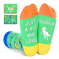 Zmart Crazy Dino Socks for Boys - 7-9 Years, Just a Boy Who Loves Dinosaur