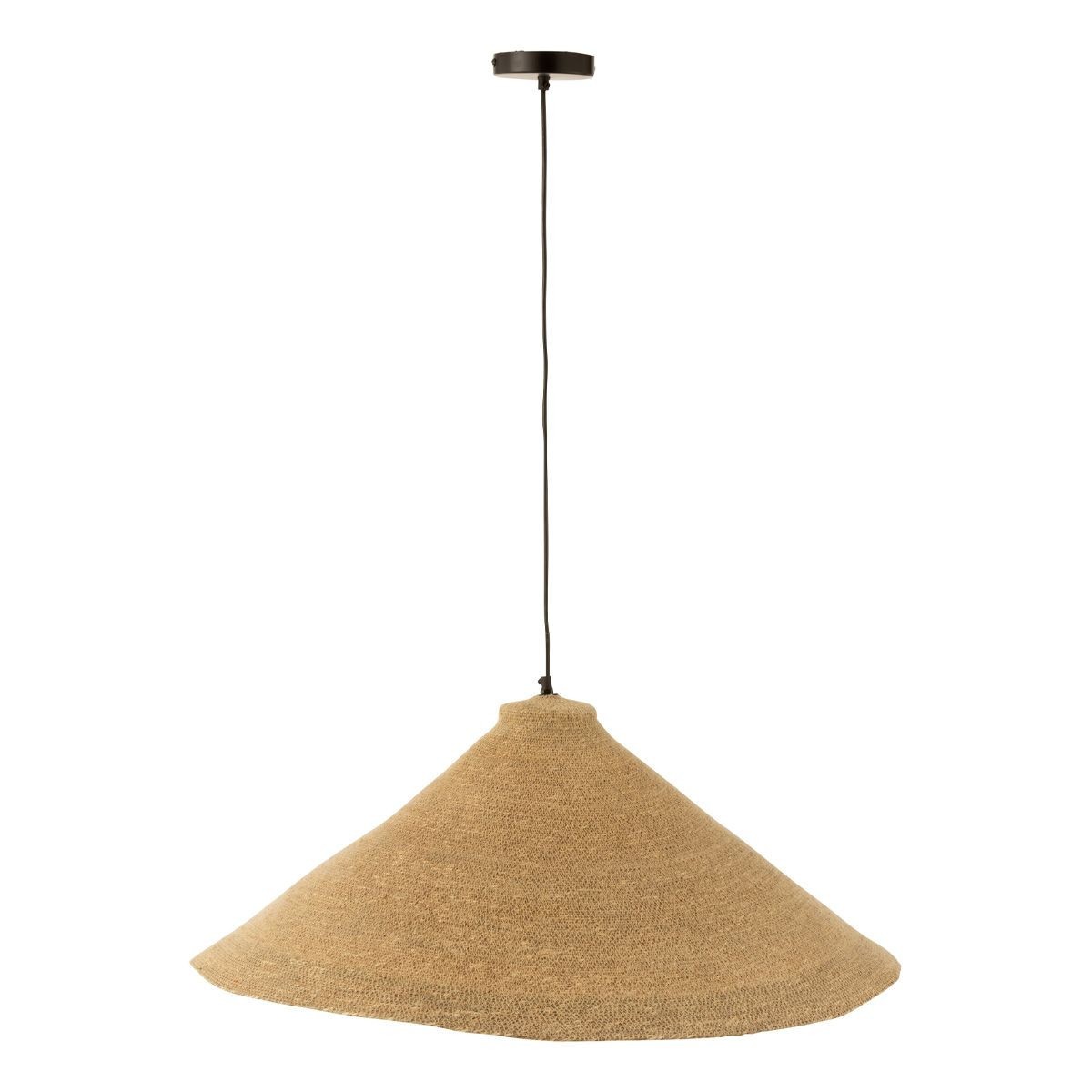Suspension en jonc Cône 82cm naturel luminaire grand lustre rotin
