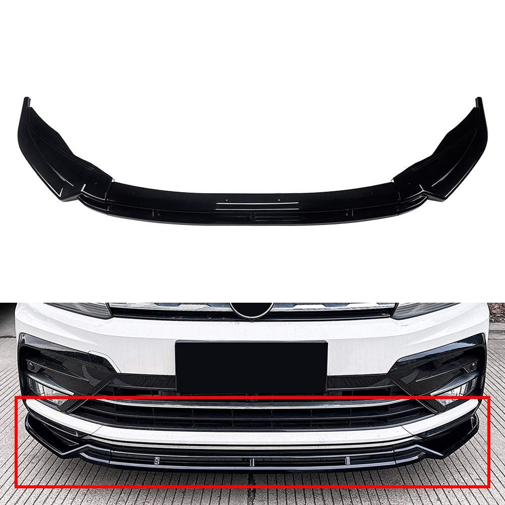 Glossy Black Front Bumper Lip Splitter Spoiler For VW Tiguan MK2 Pre-facelift