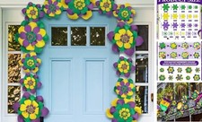 24 Pcs Mardi Gras Decorations for Party Outdoor Large Mardi Gras Porch Door