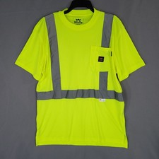 Walls Men  s Hi-Vis Yellow Safety T-Shirt Medium Polyester ANSI 2