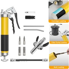 High Pressure Grease Gun Kit w/ Pistol Grip and Lock Coupler for Any Mechanical