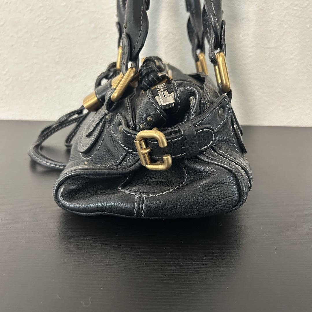 Chloe Mini Paddington Handbag Leather Black Padlock Used 101524 | eBay