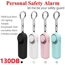 Alarma Personal 130dB Sirena de Seguridad Autodefensa Alerta de Pánico Fuerte para Mujeres Niños