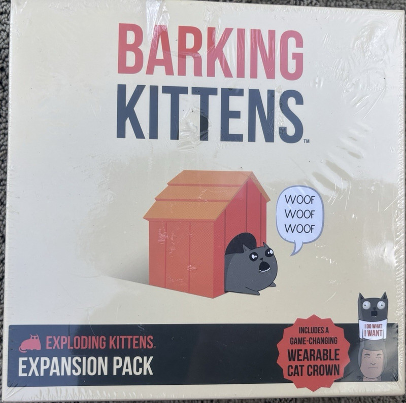 EXPLODING KITTENS Barking Kittens Expansion Pack with Wearable Cat Crown