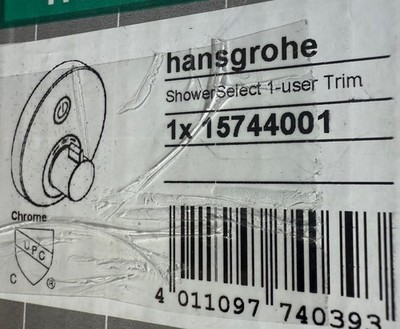 Hansgrohe ShowerSelect S 15744001 Thermostatic Valve Trim Shower Chrome NEW Box