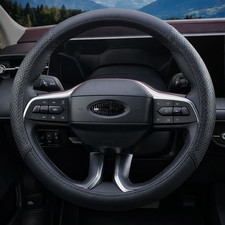 1537-38cm Black Car Steering Wheel Cover Nappa Leather Anti-slip Breathable 1537-38cm Black Car Steering Wheel Cover Nappa Leather Anti-slip Breathable